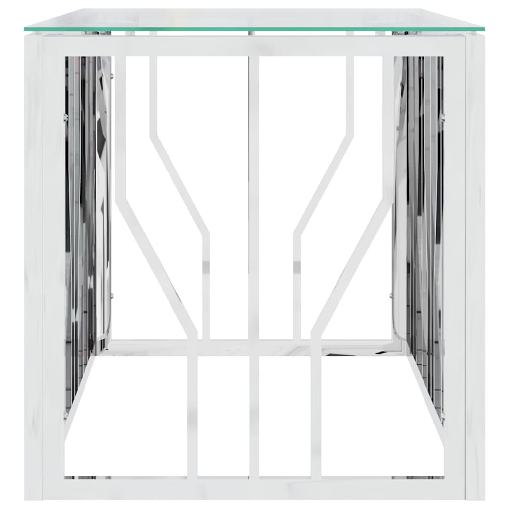 Coffee Table 110x45x45 cm Stainless Steel and Glass