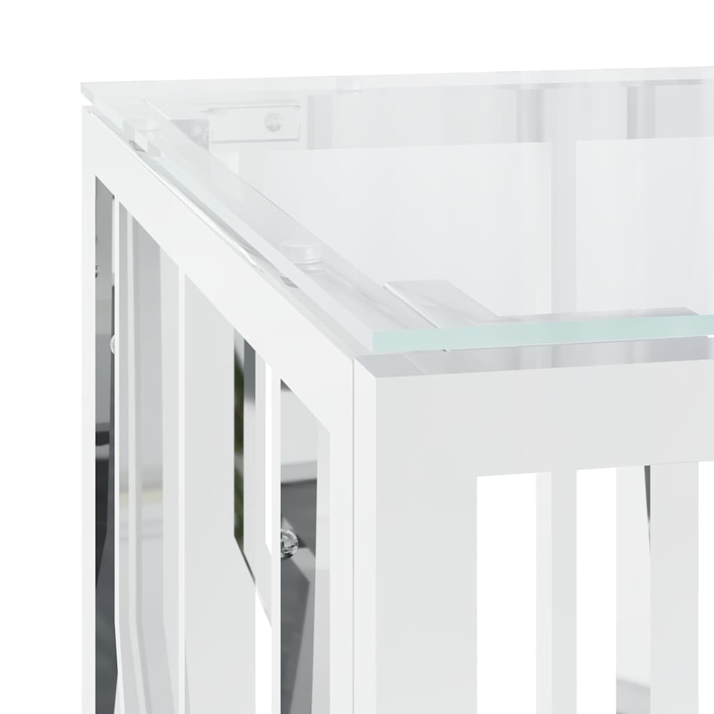 Coffee Table 110x45x45 cm Stainless Steel and Glass