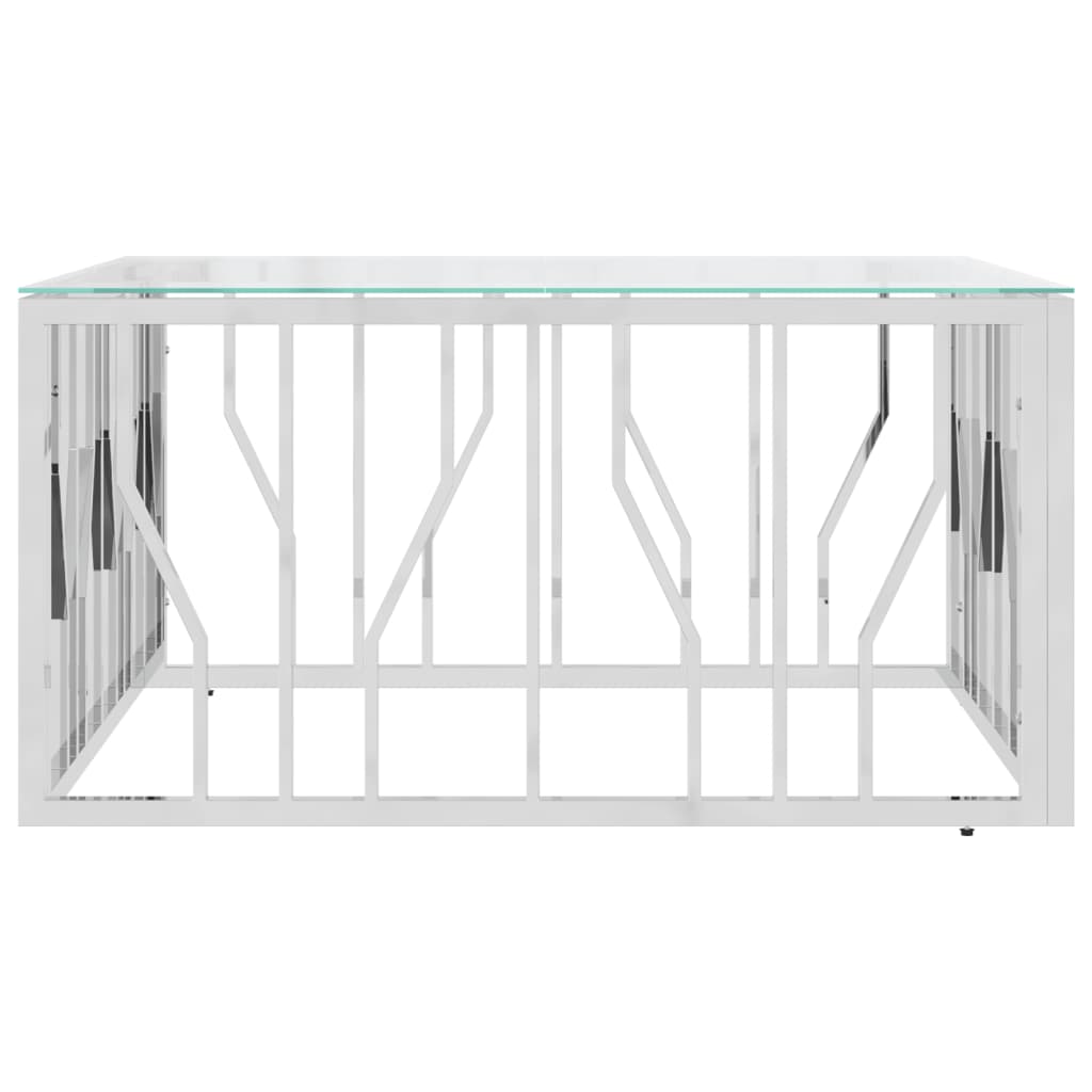 Coffee Table 80x80x40 cm Stainless Steel and Glass