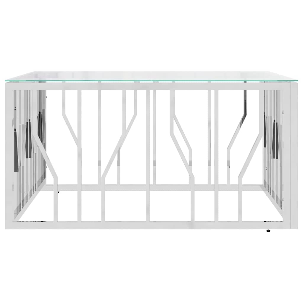 Coffee Table 80x80x40 cm Stainless Steel and Glass