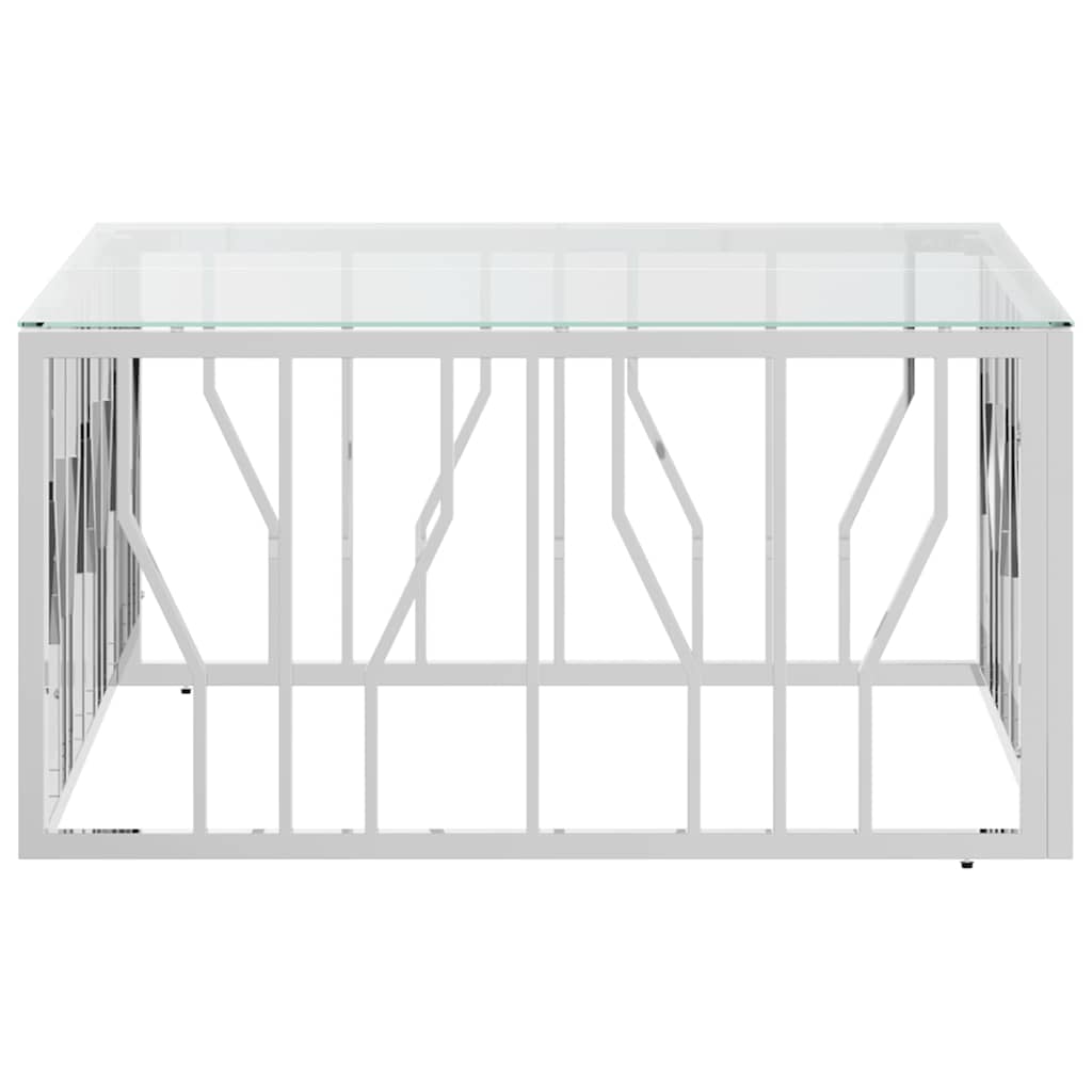Coffee Table 80x80x40 cm Stainless Steel and Glass