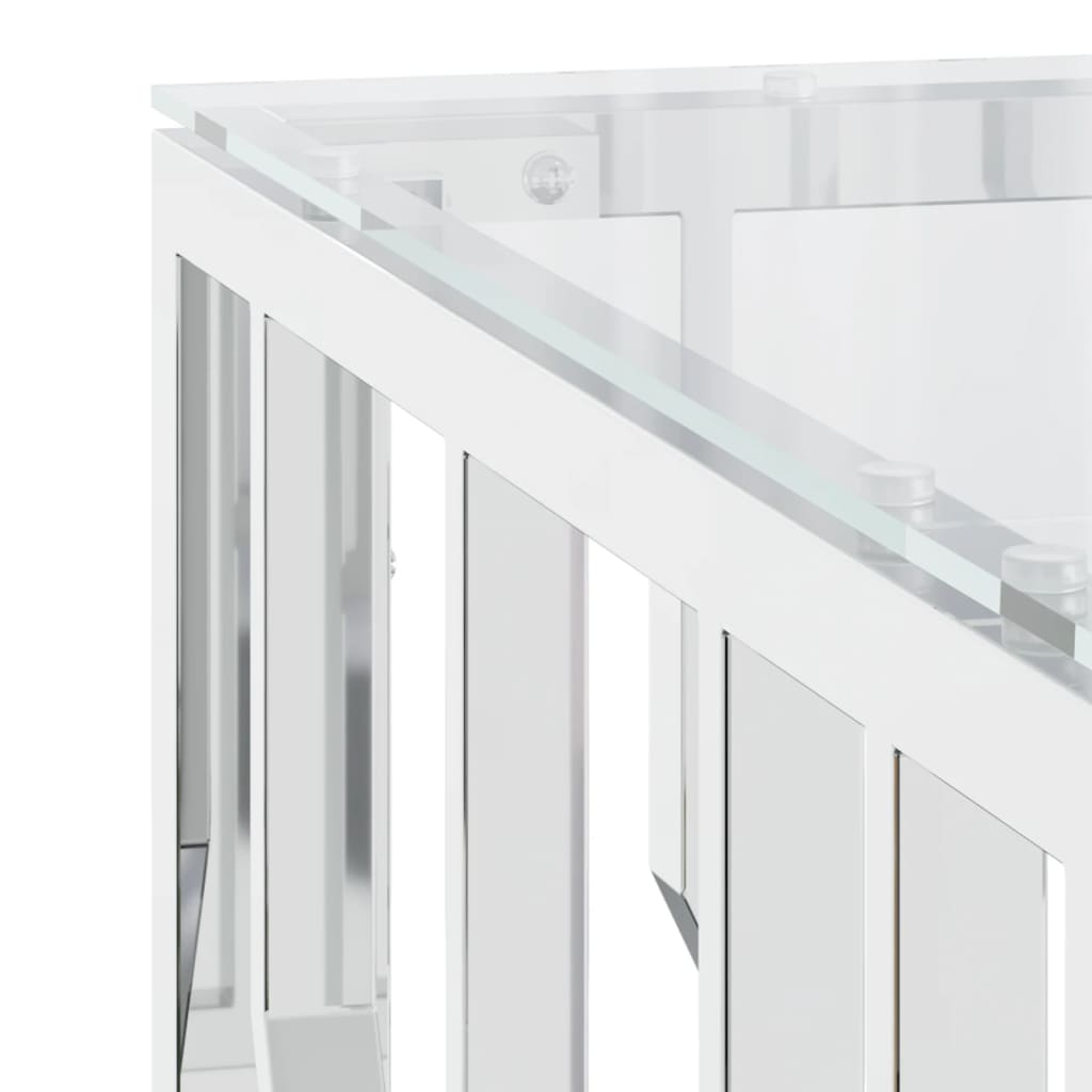Coffee Table 80x80x40 cm Stainless Steel and Glass