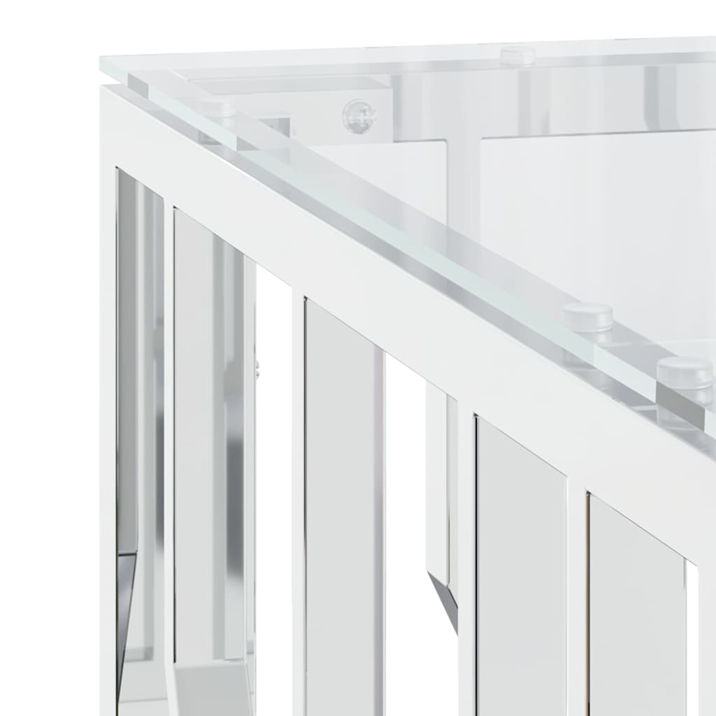 Coffee Table 80x80x40 cm Stainless Steel and Glass