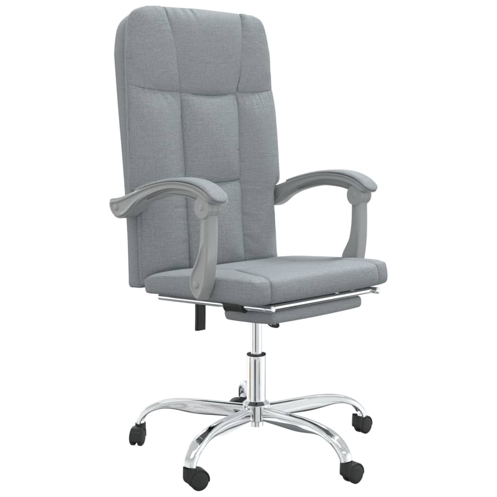 Reclining Office Chair Light Grey Fabric