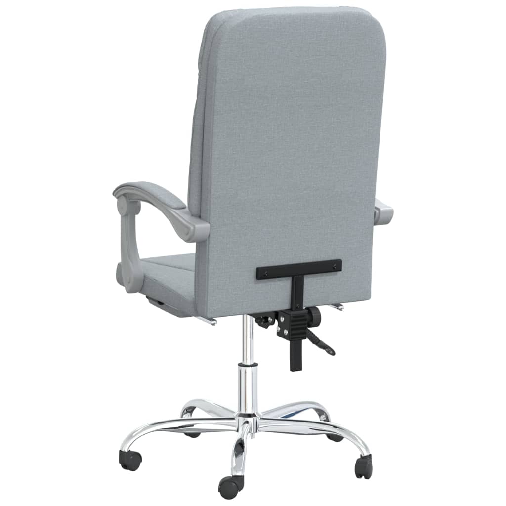 Reclining Office Chair Light Grey Fabric