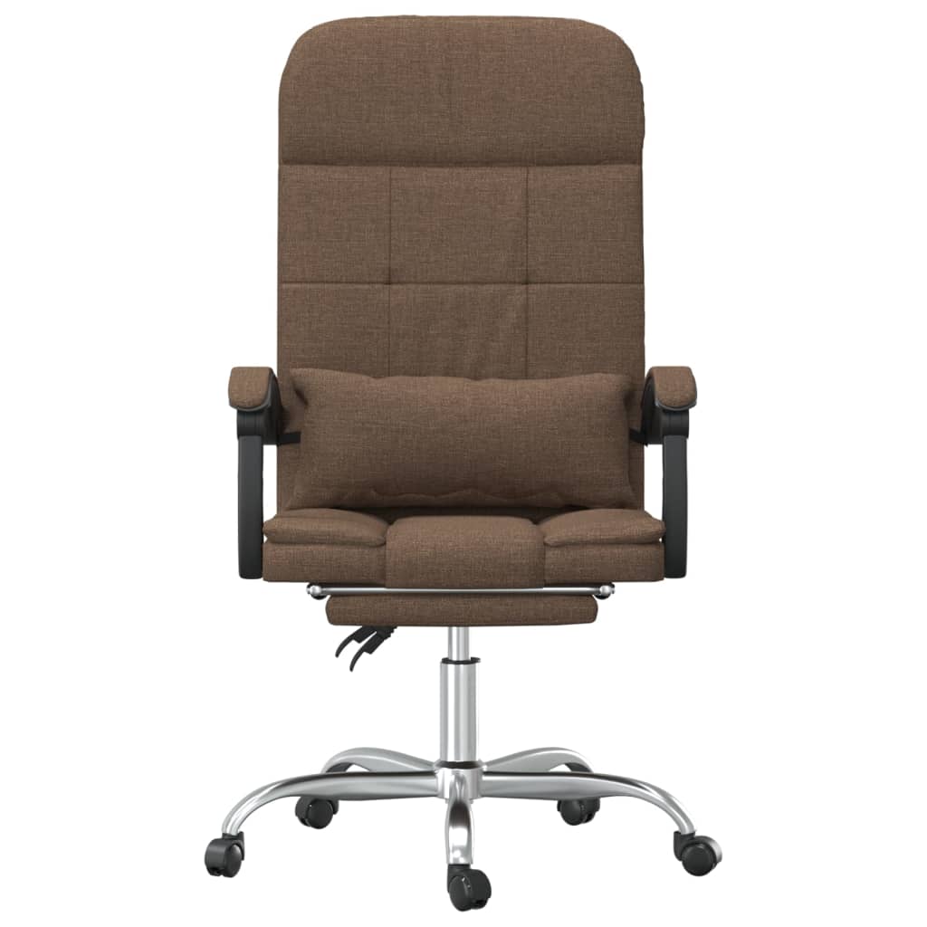 Massage Reclining Office Chair Brown Fabric