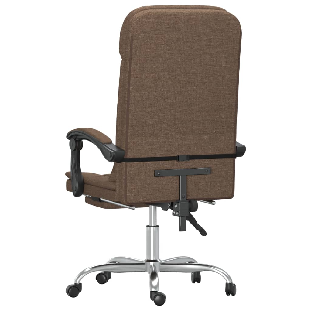 Massage Reclining Office Chair Brown Fabric
