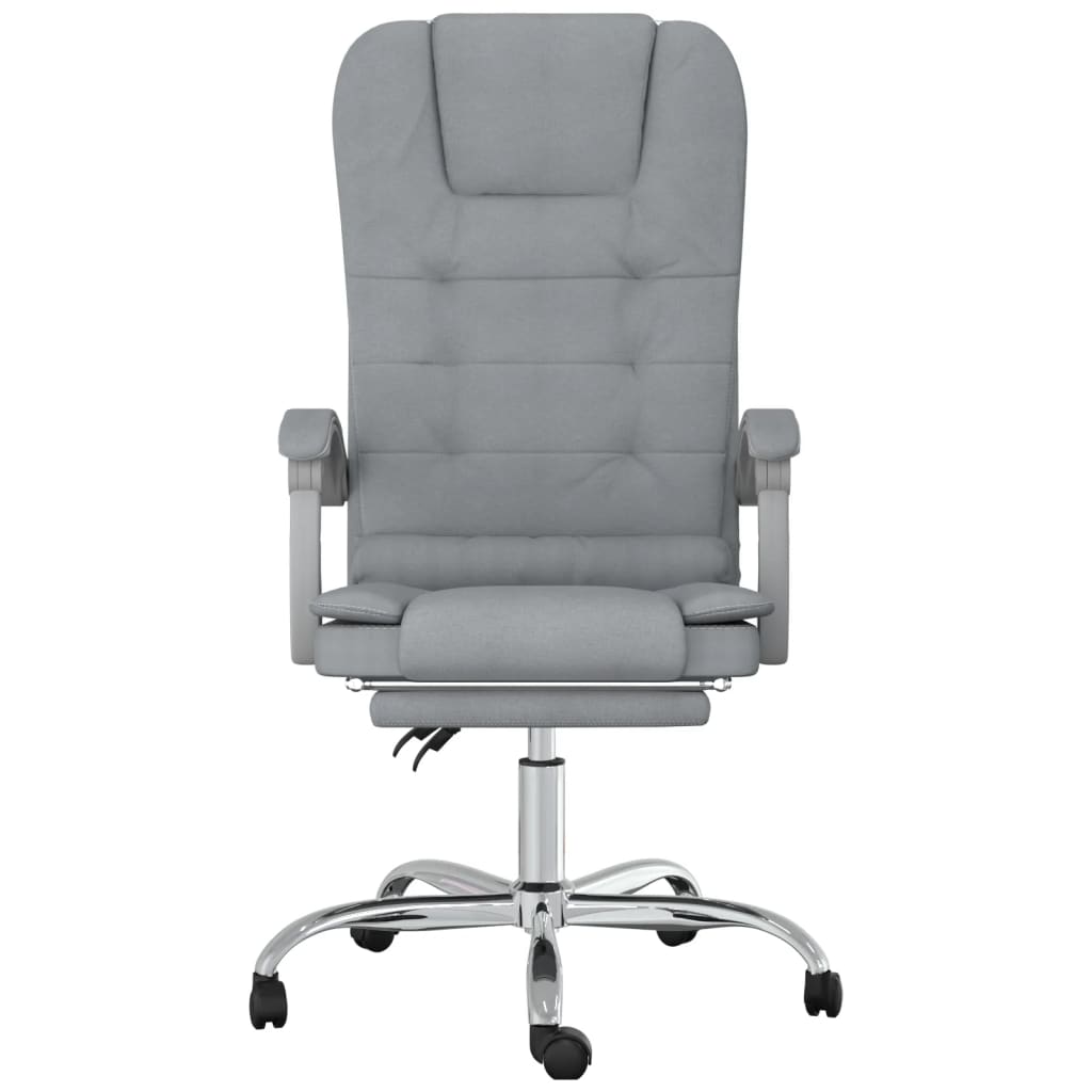 Massage Reclining Office Chair Light Grey Fabric