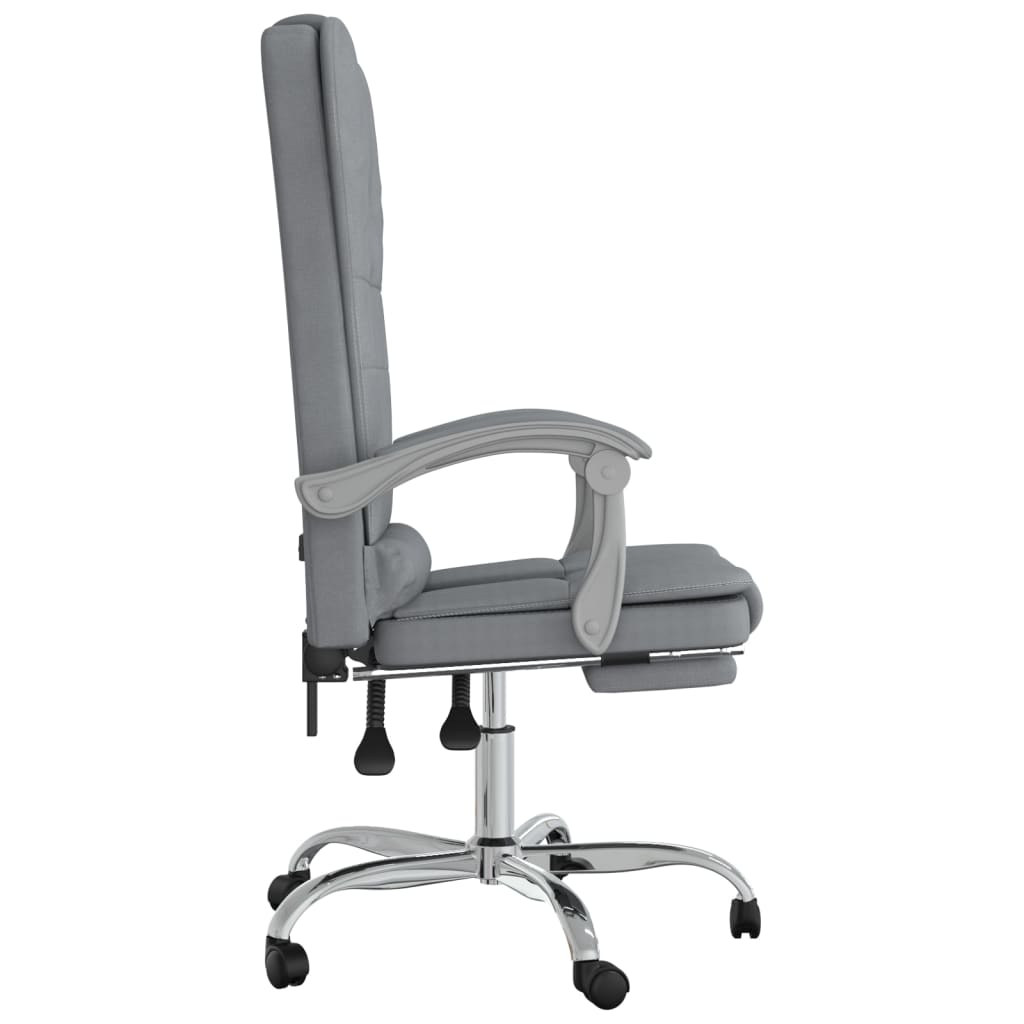 Massage Reclining Office Chair Light Grey Fabric