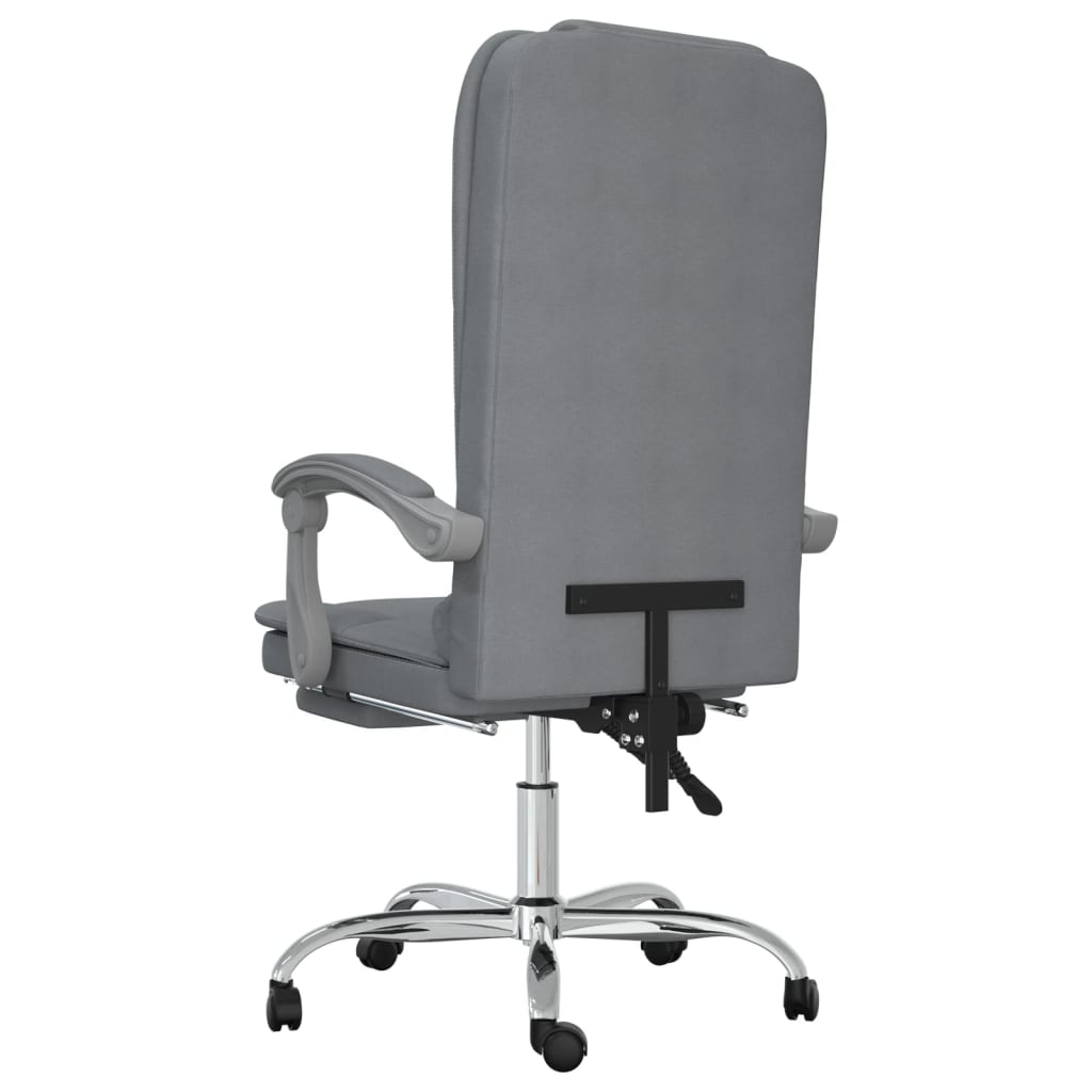Massage Reclining Office Chair Light Grey Fabric