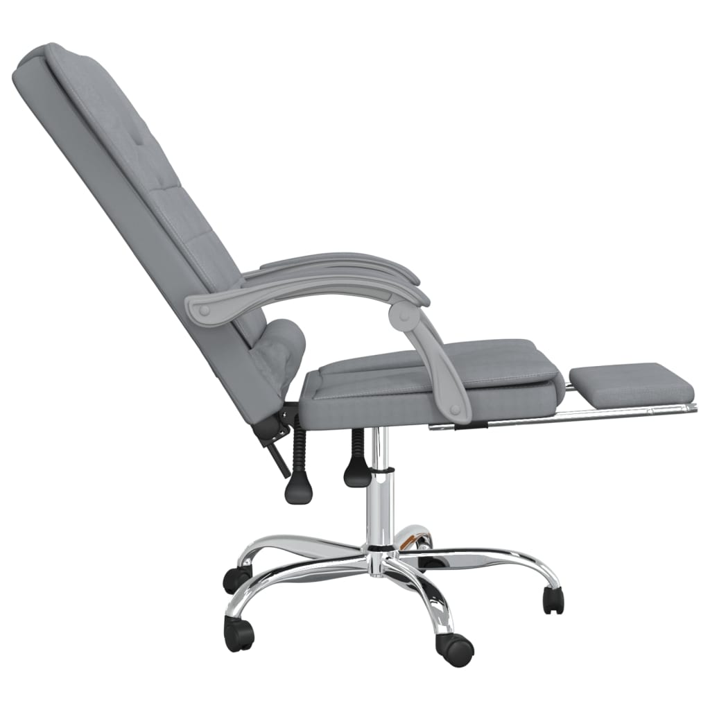 Massage Reclining Office Chair Light Grey Fabric