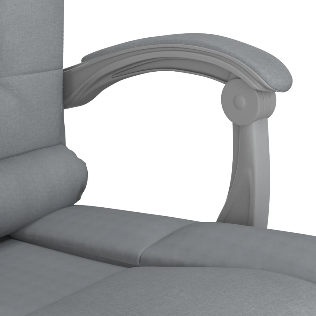 Massage Reclining Office Chair Light Grey Fabric