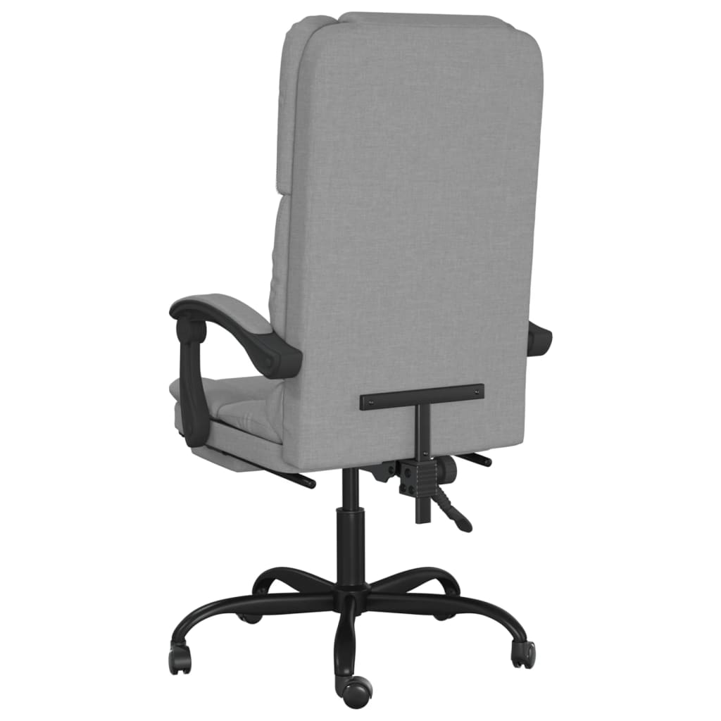 Massage Reclining Office Chair Light Grey Fabric