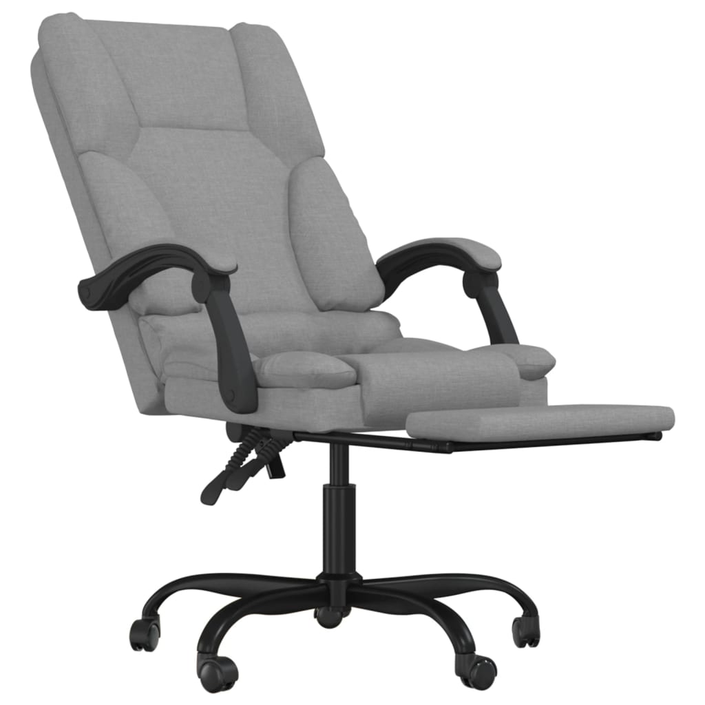Massage Reclining Office Chair Light Grey Fabric