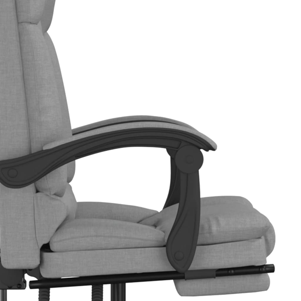 Massage Reclining Office Chair Light Grey Fabric