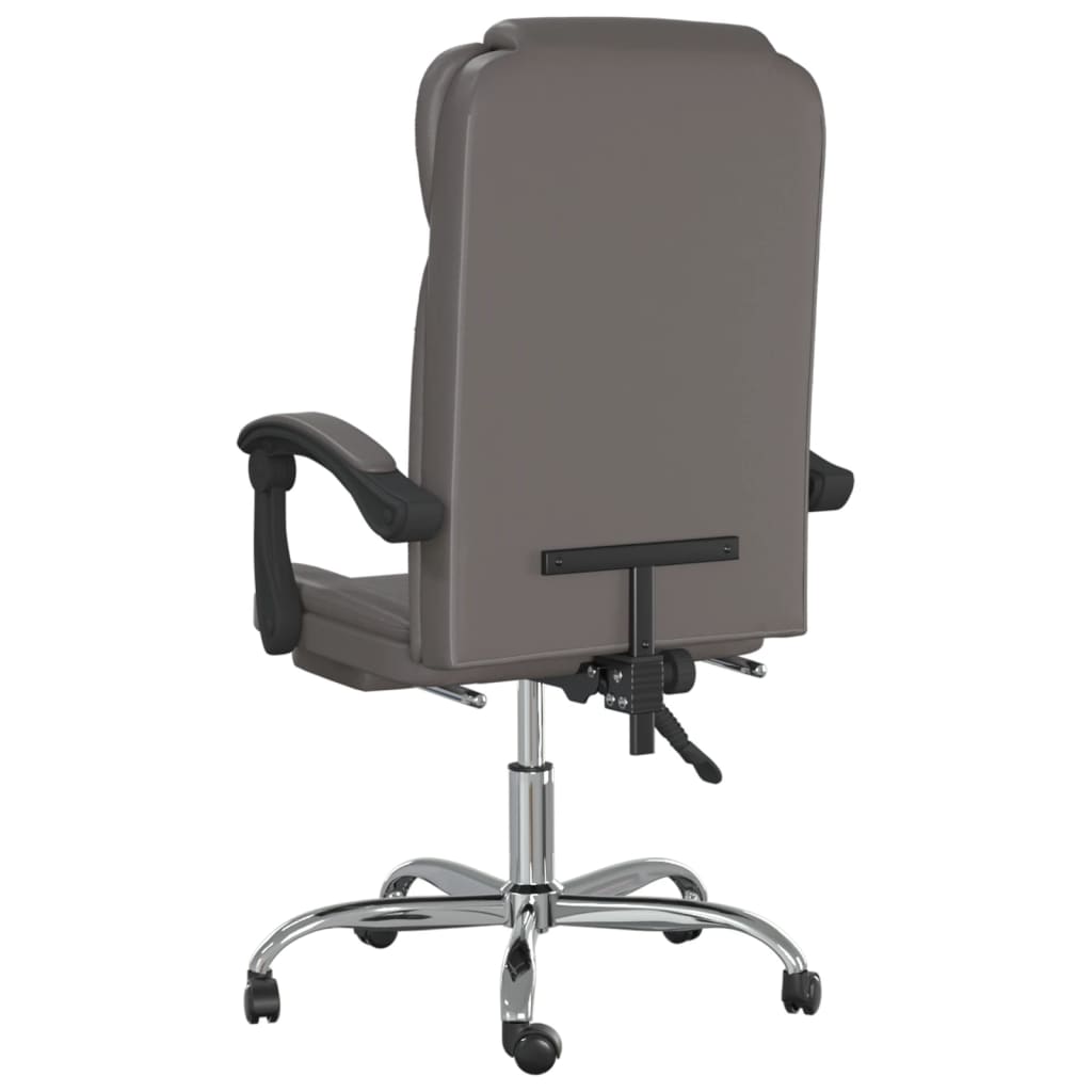Reclining Office Chair Grey Faux Leather