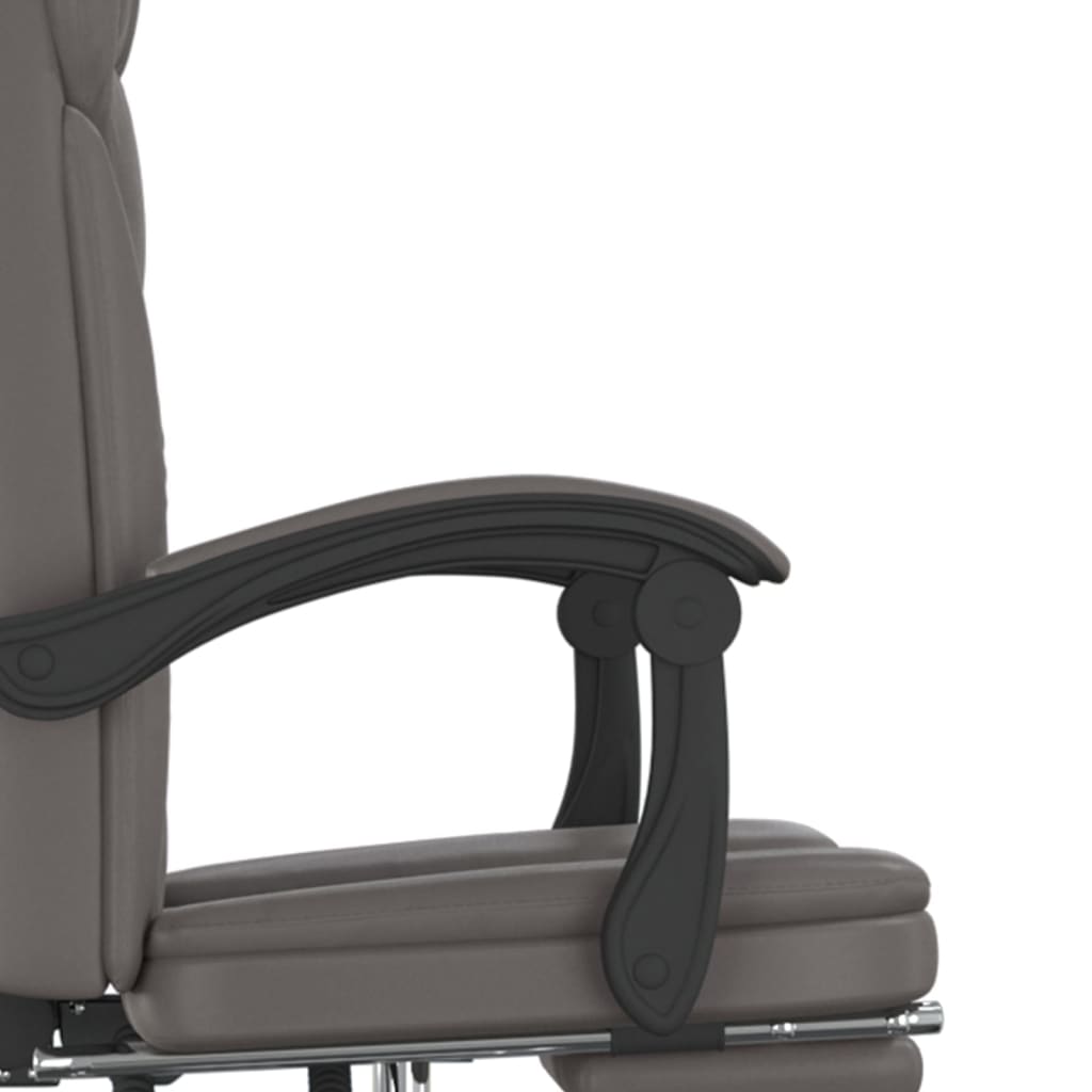 Reclining Office Chair Grey Faux Leather