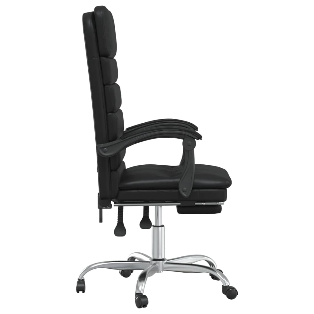 Massage Reclining Office Chair Black Faux Leather