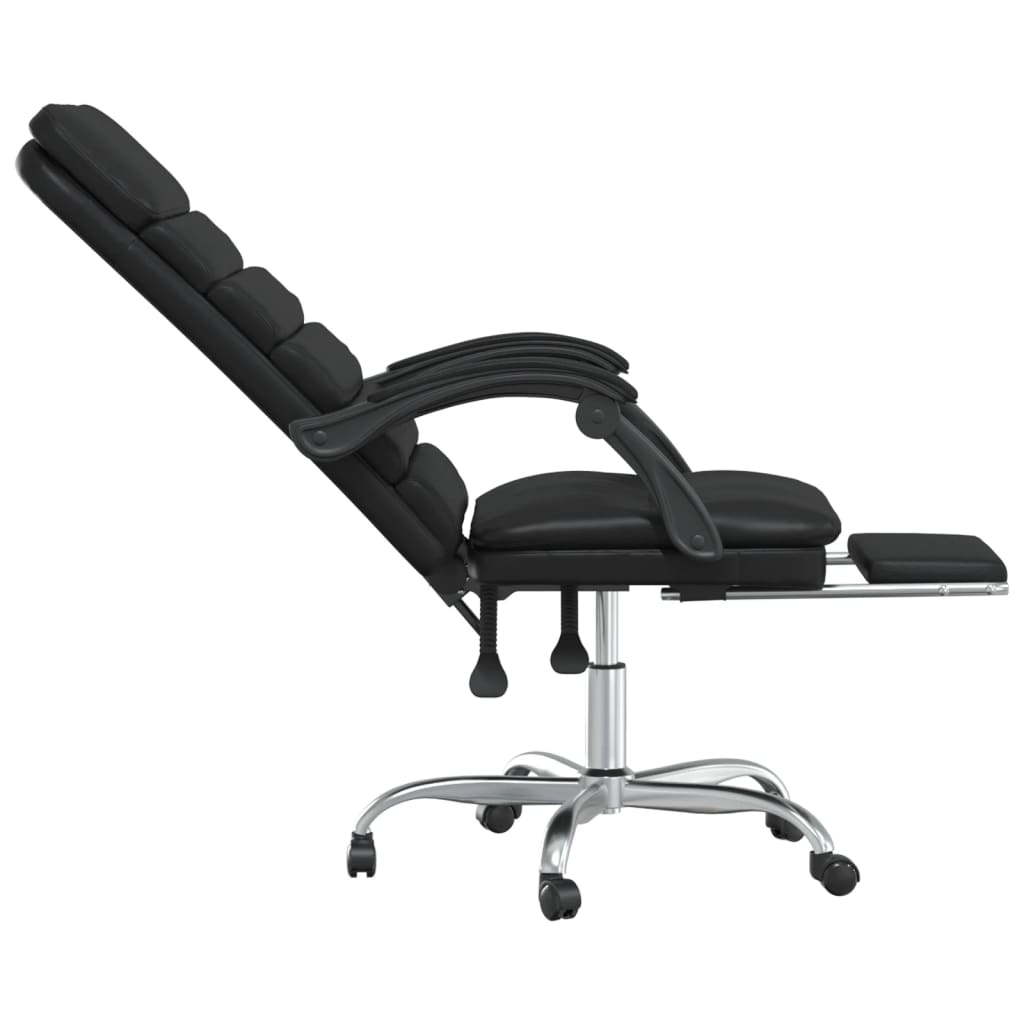 Massage Reclining Office Chair Black Faux Leather
