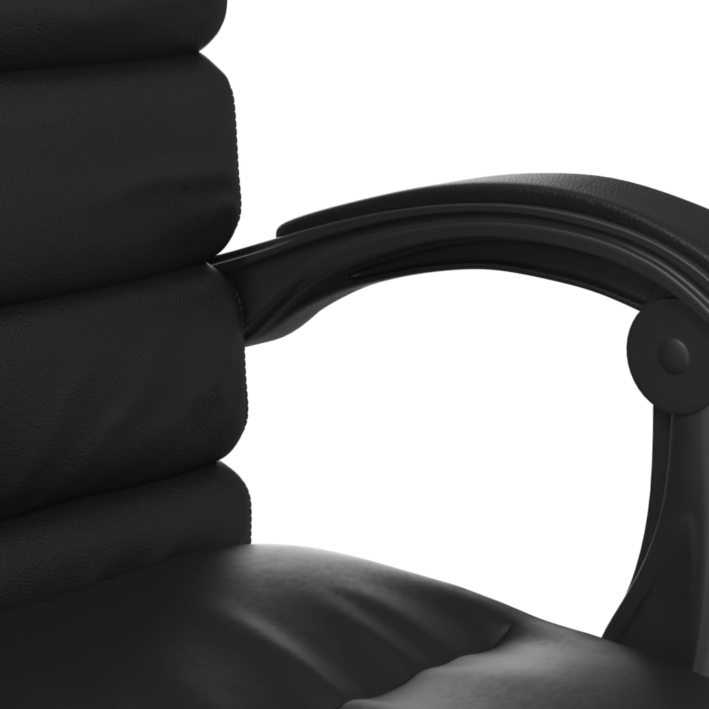 Massage Reclining Office Chair Black Faux Leather