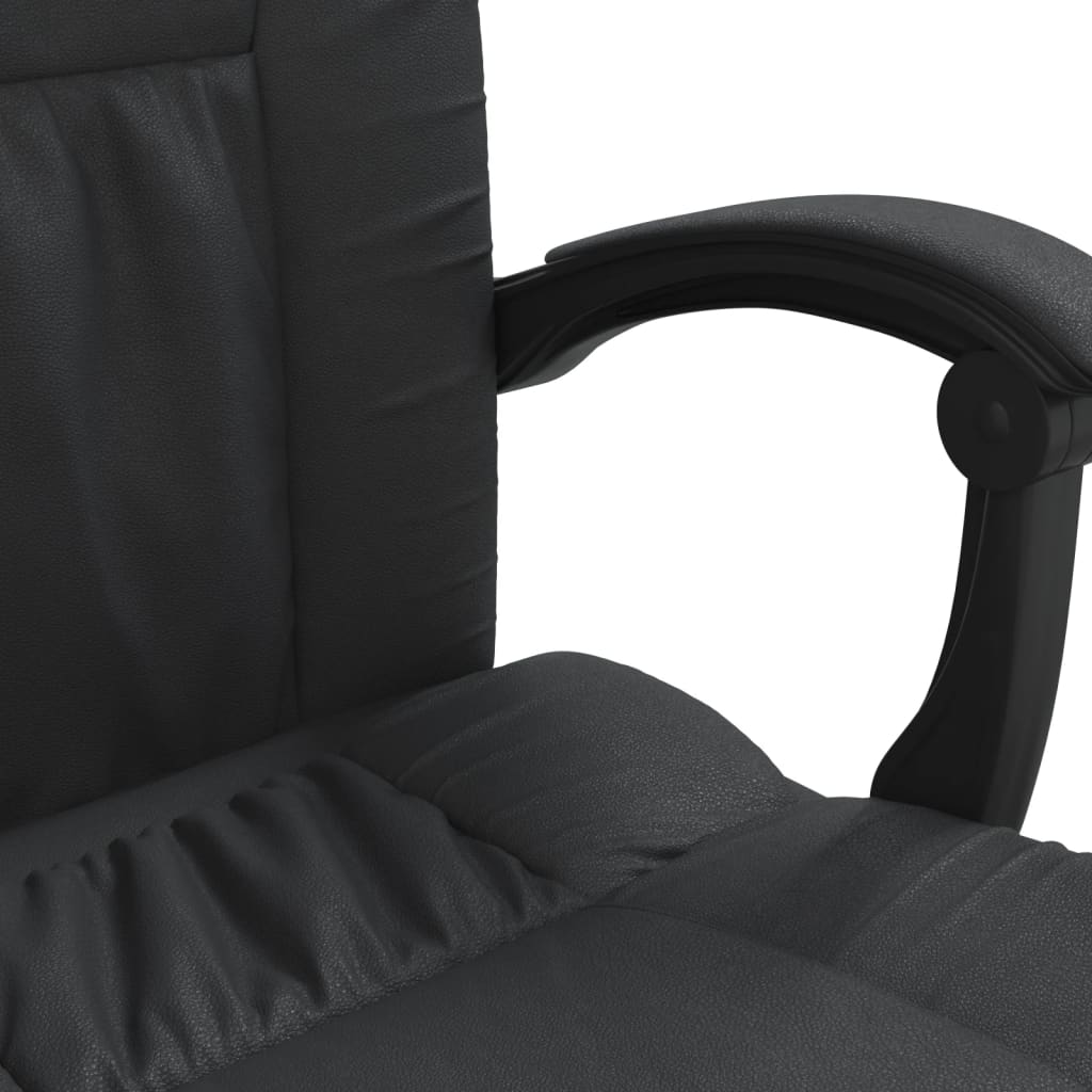 Reclining Office Chair Black Faux Leather