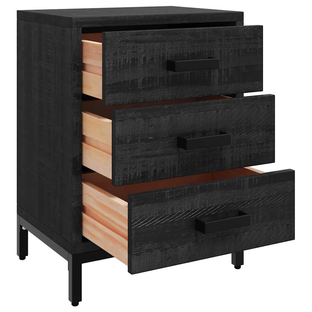 Bedside Cabinet Black 36x30x54 cm Solid Pinewood