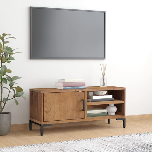 vidaXL TV Cabinet Brown 90x30x40 cm Solid Pinewood