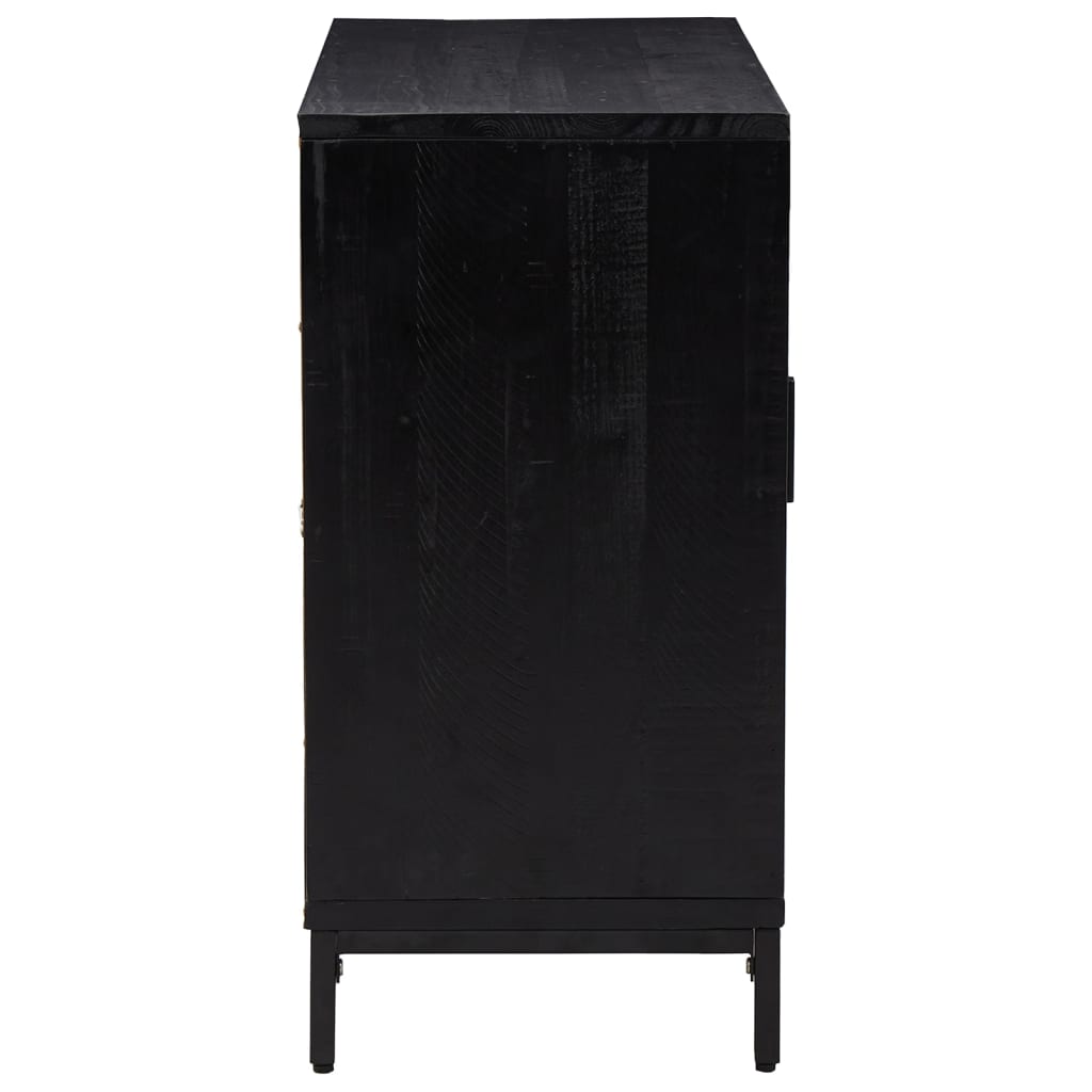 Sideboard Black 75x35x70 cm Solid Pinewood