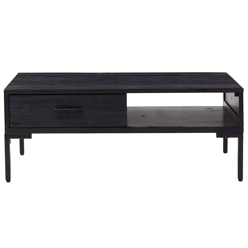 Coffee Table Black 90x50x35 cm Solid Pinewood