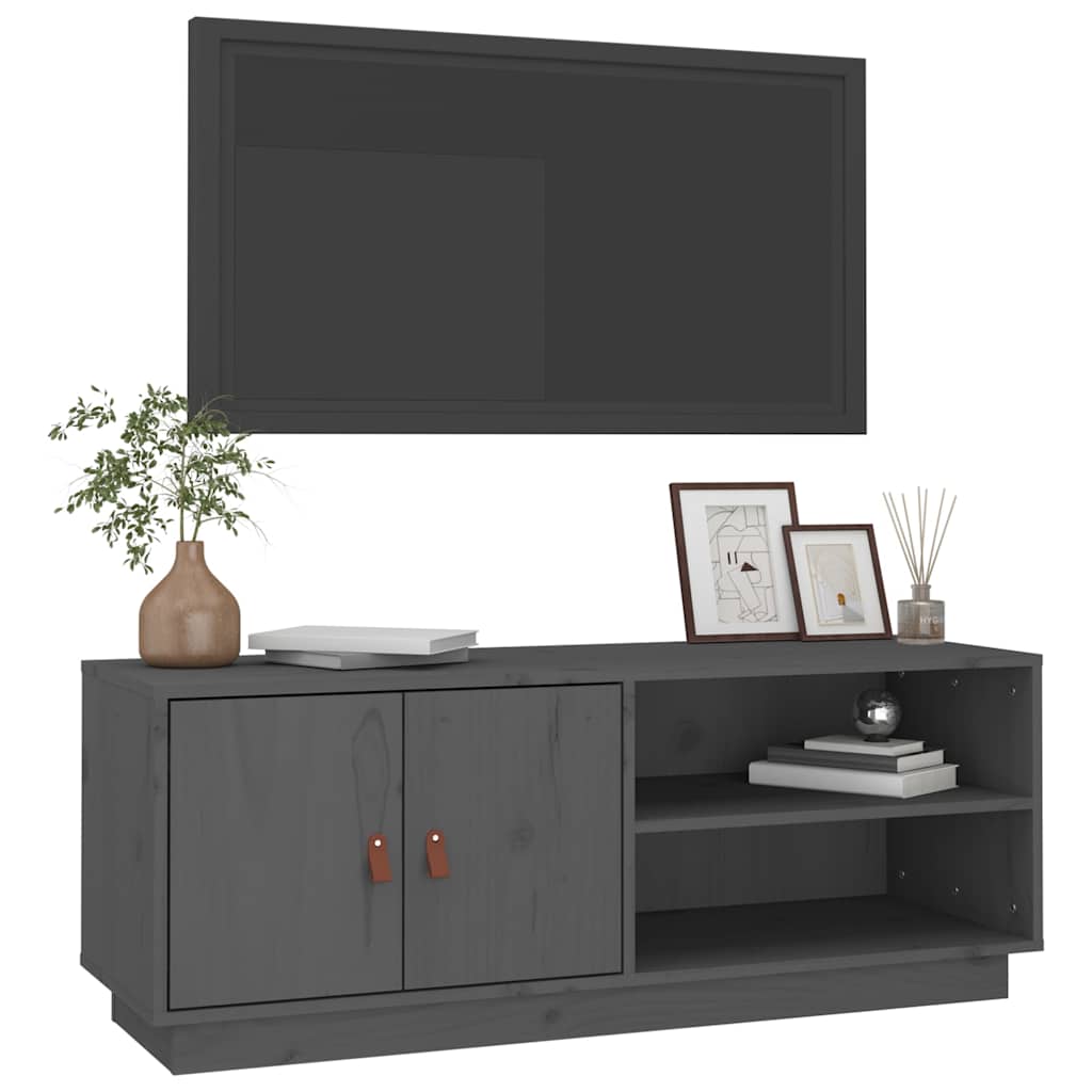 TV Cabinet Grey 105x34x40 cm Solid Wood Pine