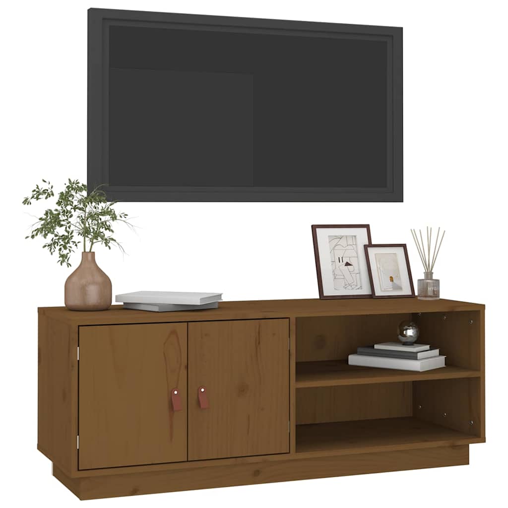 818223 vidaXL TV Cabinet Honey Brown 105x34x40 cm Solid Wood Pine
