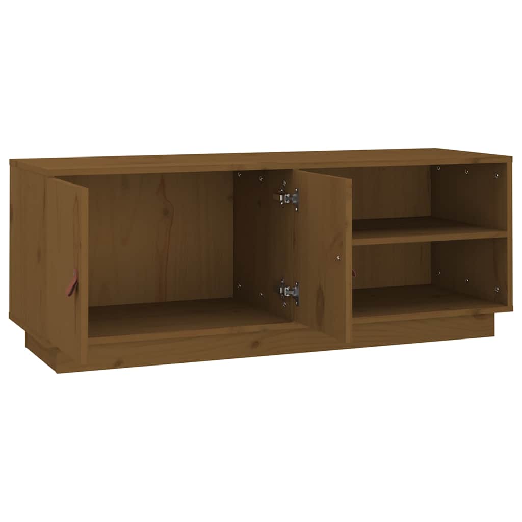 818223 vidaXL TV Cabinet Honey Brown 105x34x40 cm Solid Wood Pine