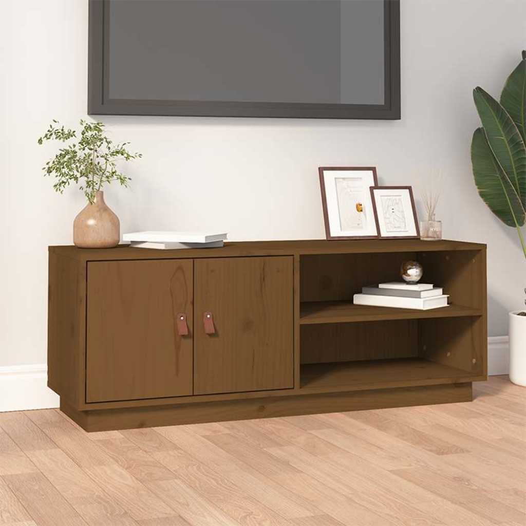 818223 vidaXL TV Cabinet Honey Brown 105x34x40 cm Solid Wood Pine
