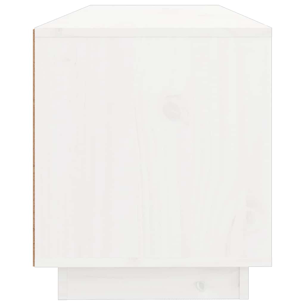 TV Cabinet White 100x34x40 cm Solid Wood Pine
