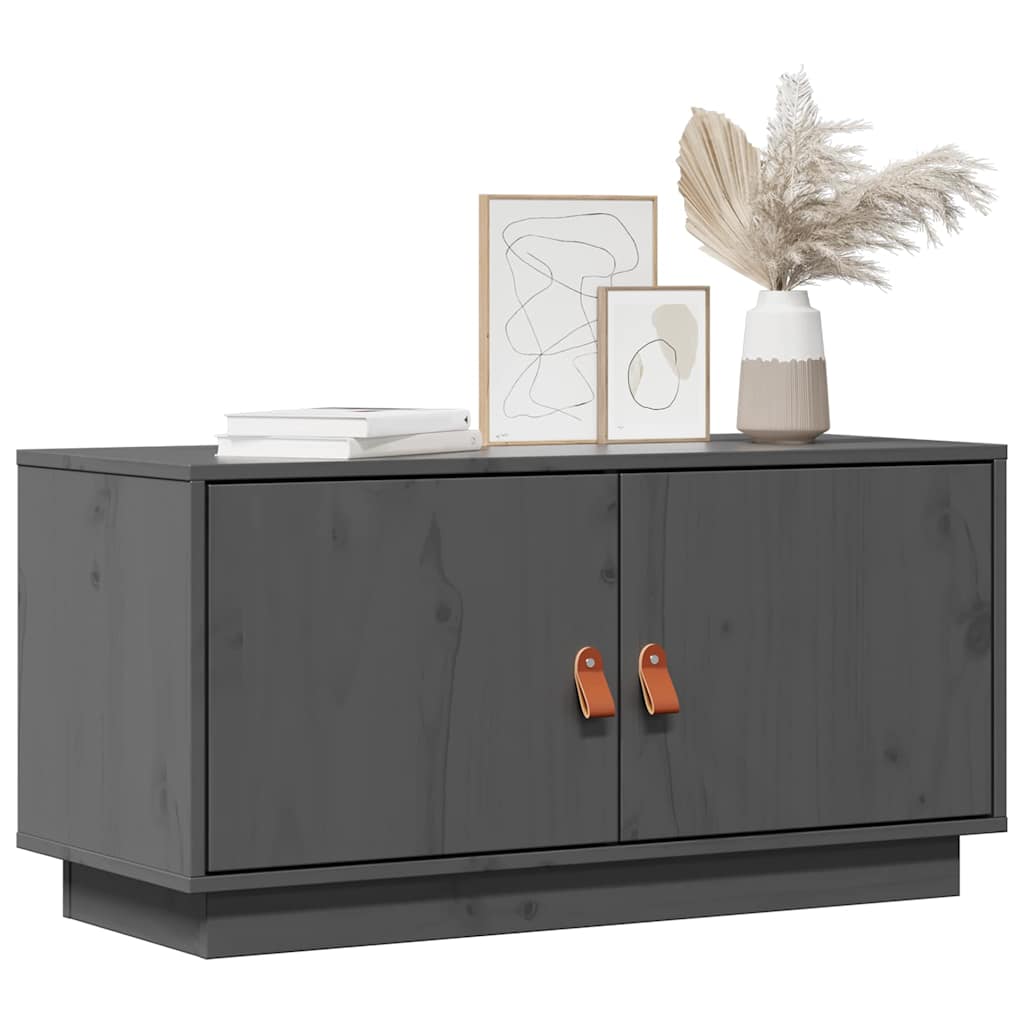 TV Cabinet Grey 80x34x40 cm Solid Wood Pine