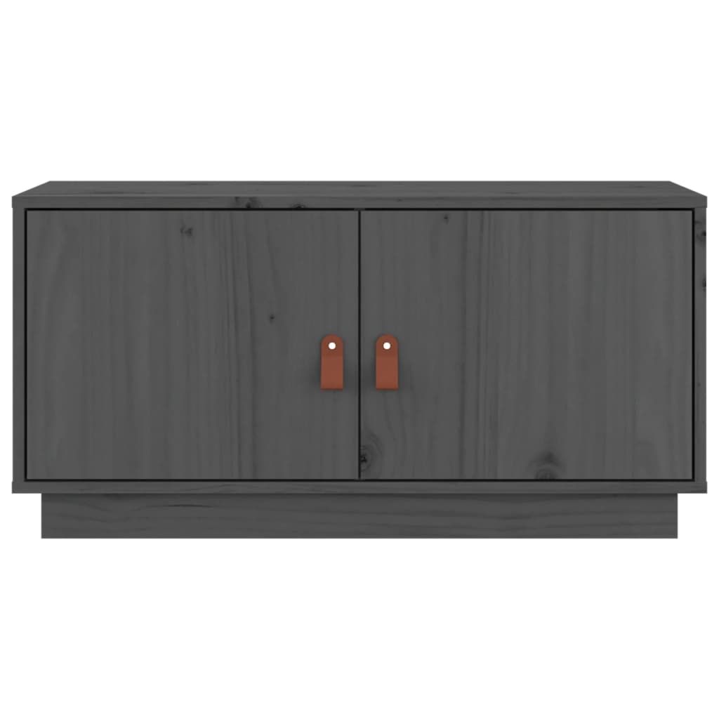 vidaXL TV Cabinet Grey 80x34x40 cm Solid Wood Pine