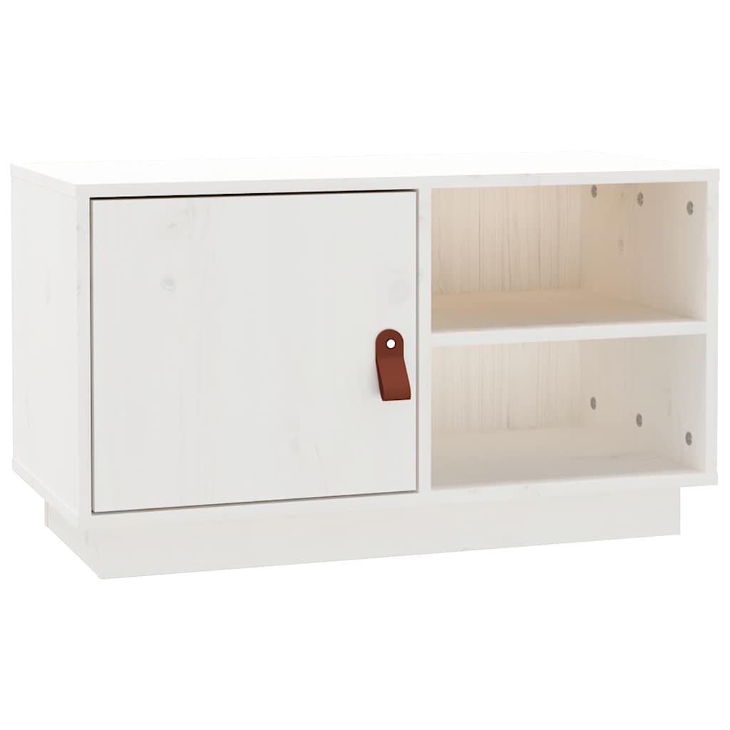 818236 vidaXL TV Cabinet White 70x34x40 cm Solid Wood Pine