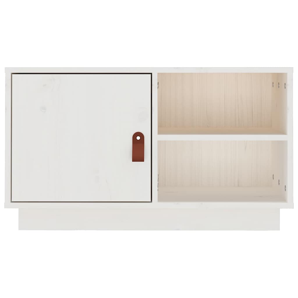 818236 vidaXL TV Cabinet White 70x34x40 cm Solid Wood Pine