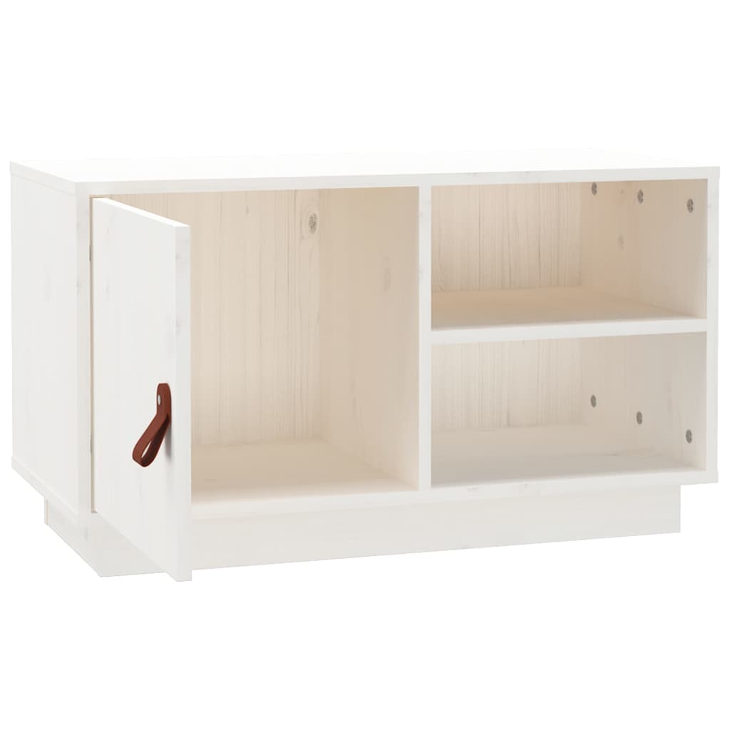 818236 vidaXL TV Cabinet White 70x34x40 cm Solid Wood Pine