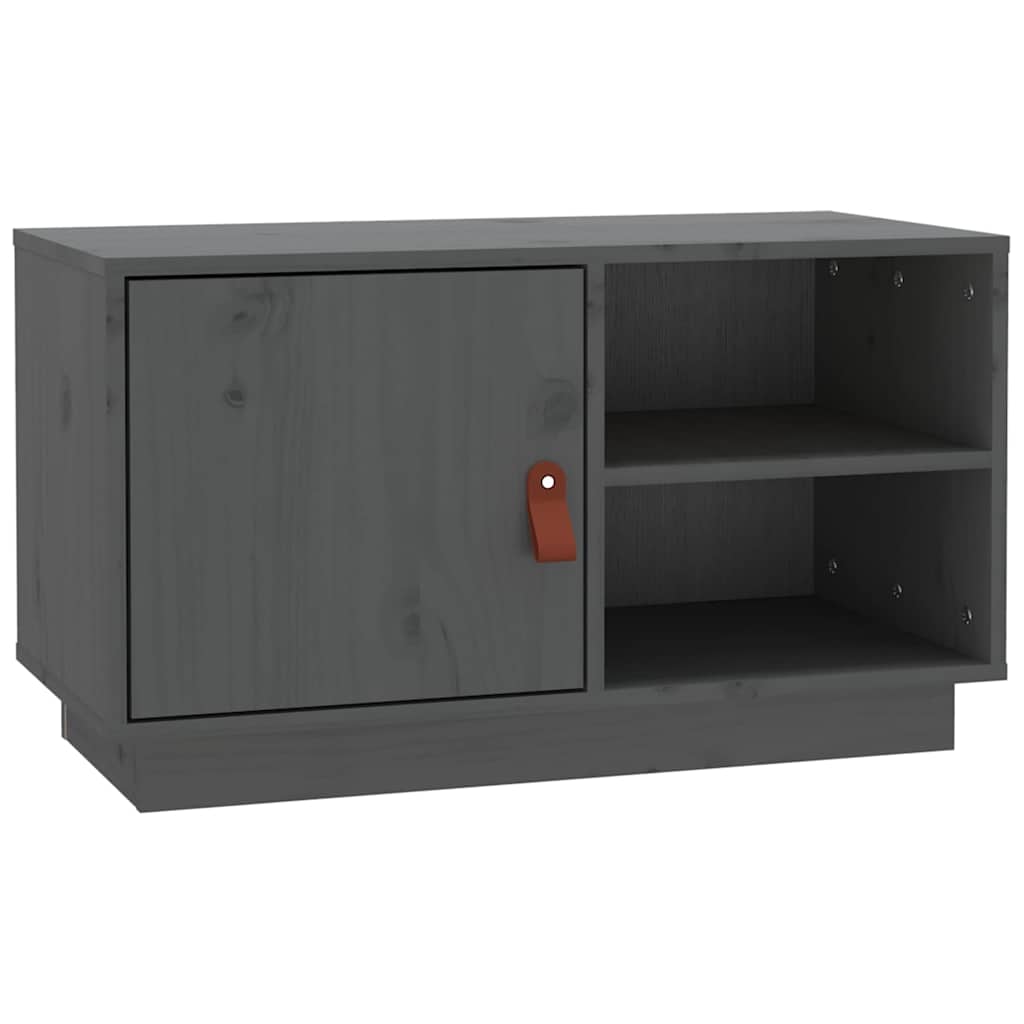 818237 vidaXL TV Cabinet Grey 70x34x40 cm Solid Wood Pine