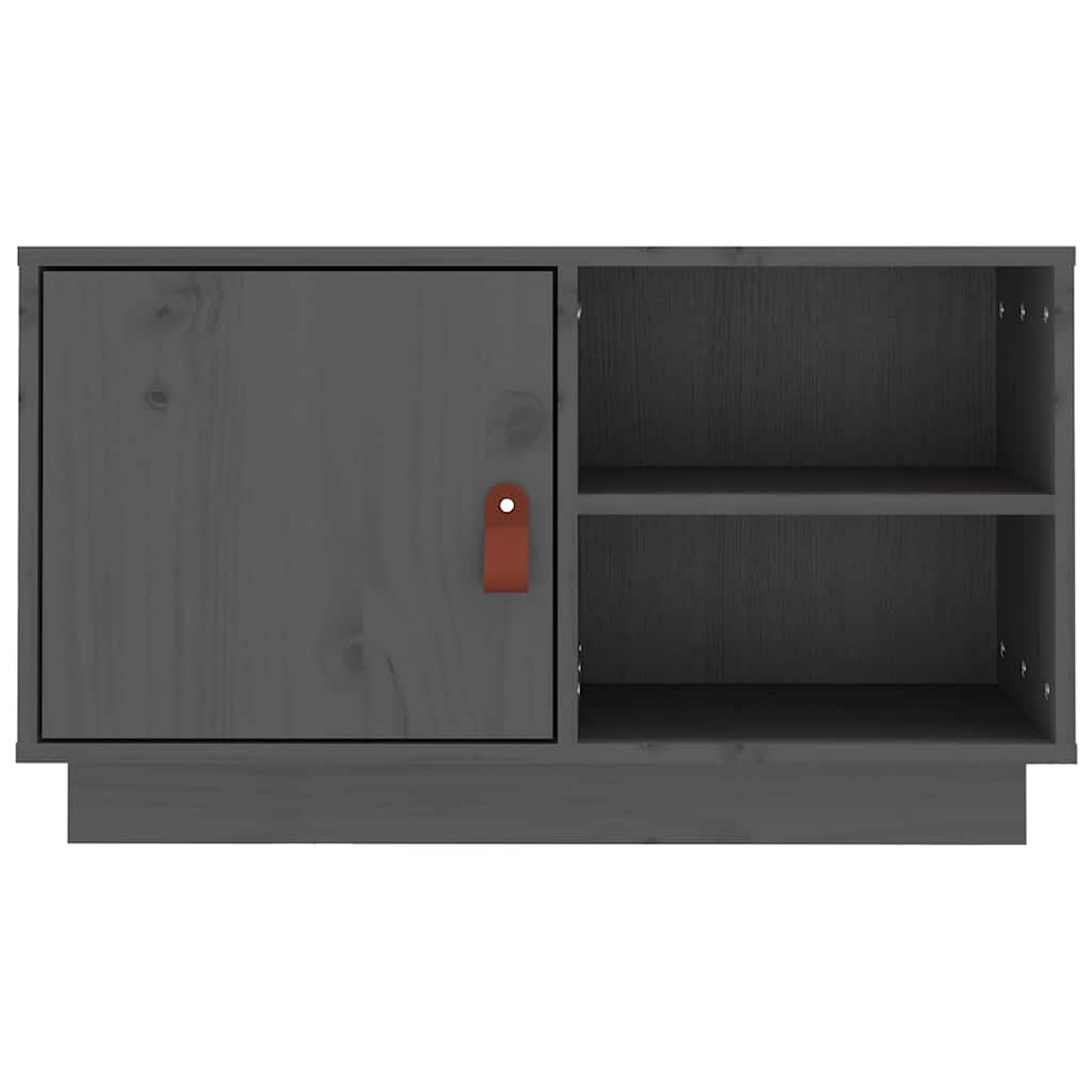 818237 vidaXL TV Cabinet Grey 70x34x40 cm Solid Wood Pine