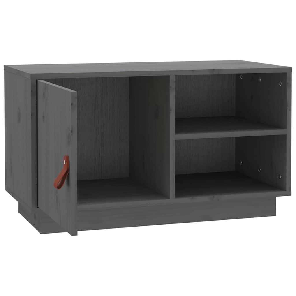 818237 vidaXL TV Cabinet Grey 70x34x40 cm Solid Wood Pine