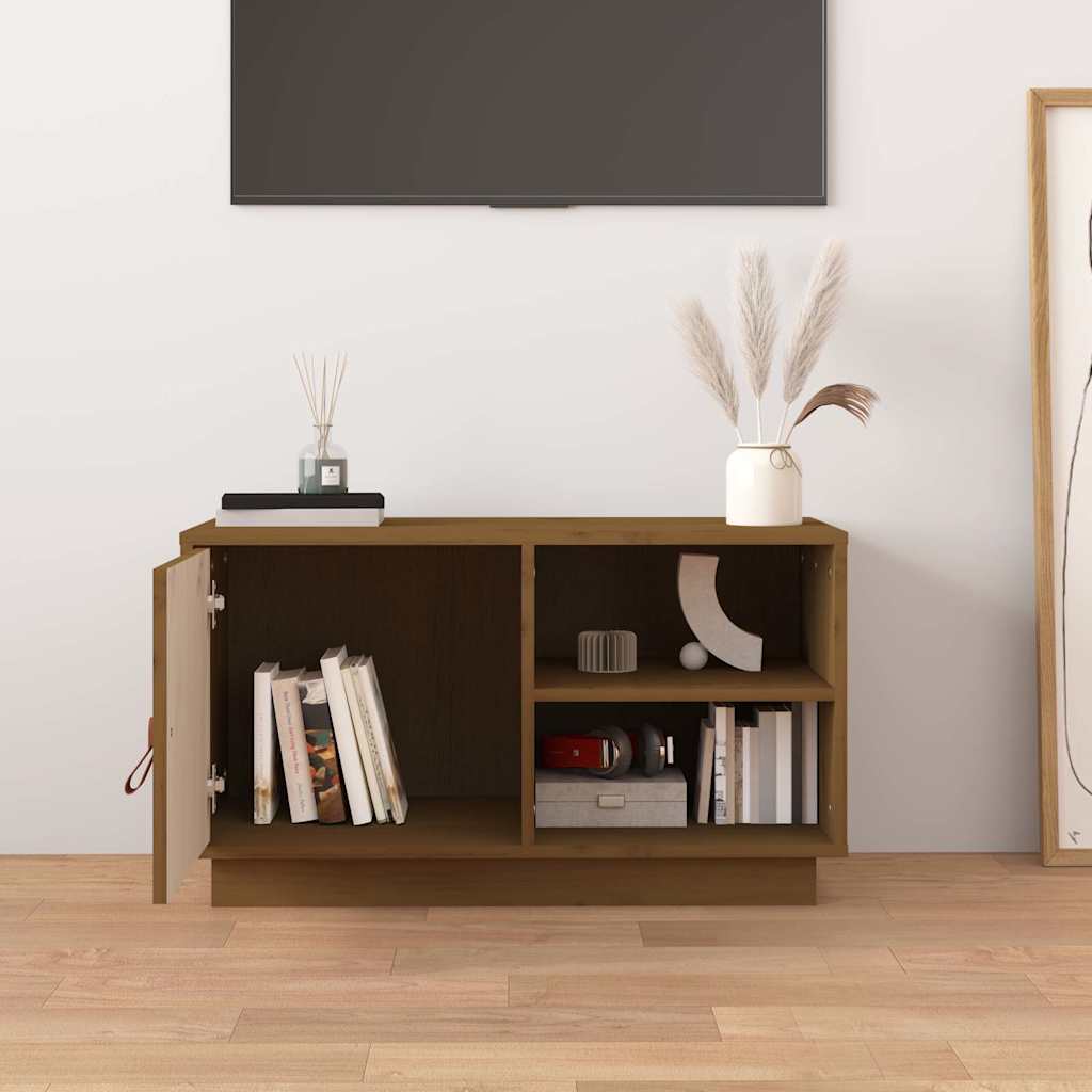 818238 vidaXL TV Cabinet Honey Brown 70x34x40 cm Solid Wood Pine