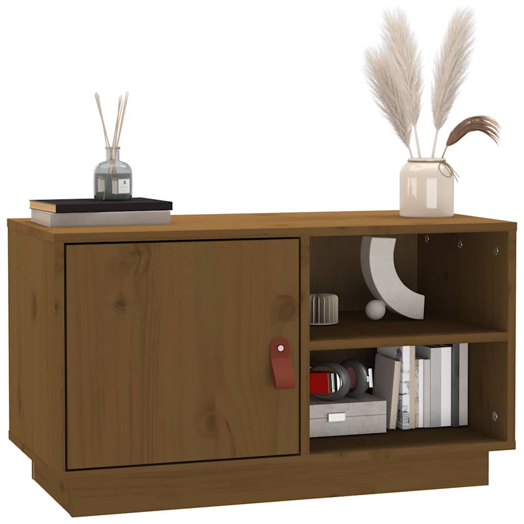 818238 vidaXL TV Cabinet Honey Brown 70x34x40 cm Solid Wood Pine