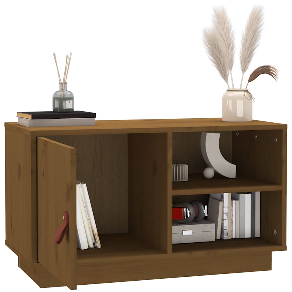 818238 vidaXL TV Cabinet Honey Brown 70x34x40 cm Solid Wood Pine