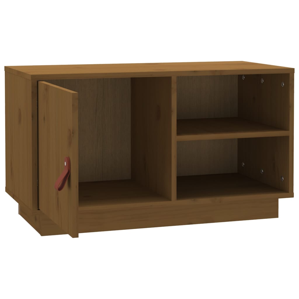 818238 vidaXL TV Cabinet Honey Brown 70x34x40 cm Solid Wood Pine