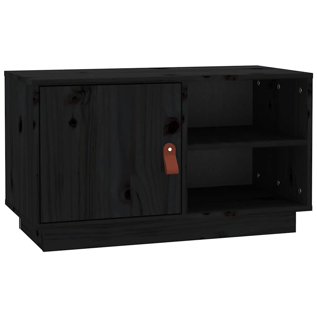 818239 vidaXL TV Cabinet Black 70x34x40 cm Solid Wood Pine