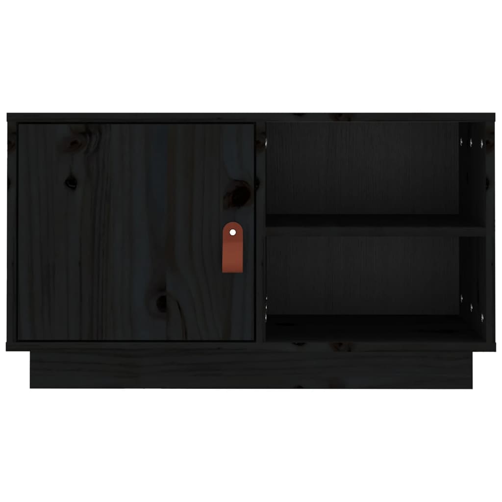 vidaXL TV Cabinet Black 70x34x40 cm Solid Wood Pine