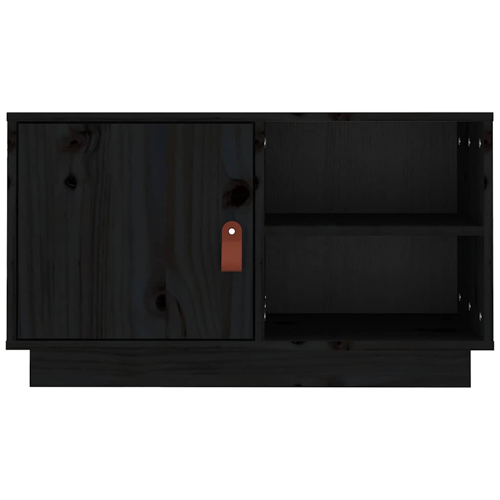 818239 vidaXL TV Cabinet Black 70x34x40 cm Solid Wood Pine