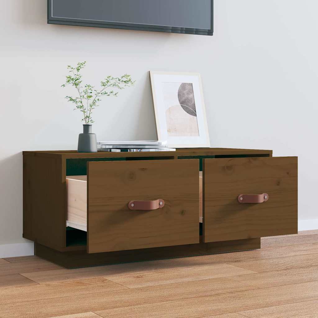 818243 vidaXL TV Cabinet Honey Brown 80x34x35 cm Solid Wood Pine